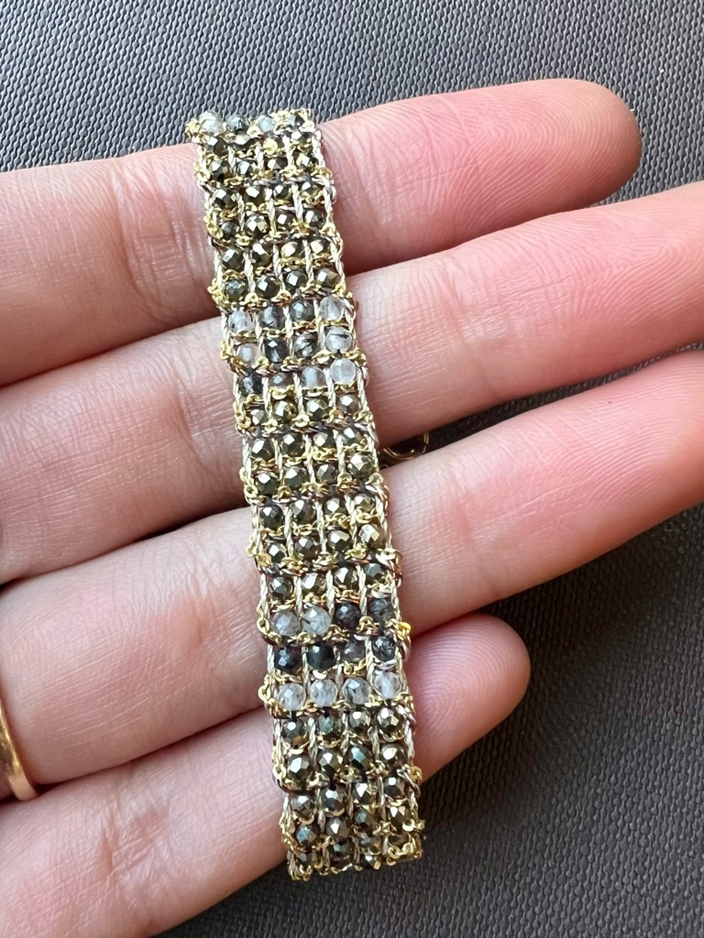 Dag Woven Gold Gemstone Bracelet